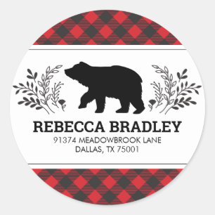 Lumberjack Beer Buffalo Plaid Retouradres Ronde Sticker
