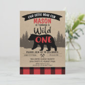 Lumberjack Beer Cub Wild Uitnodiging één dag (Staand voorkant)