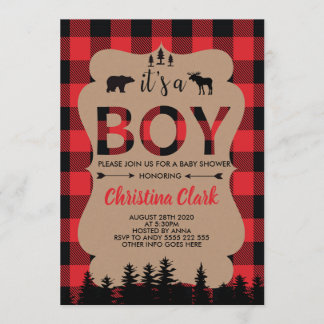 Lumberjack Beer Flannel Boy Baby shower Kaart