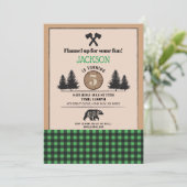 Lumberjack Beer Houthday Party Elke Leeftijd nodig Kaart (Staand voorkant)