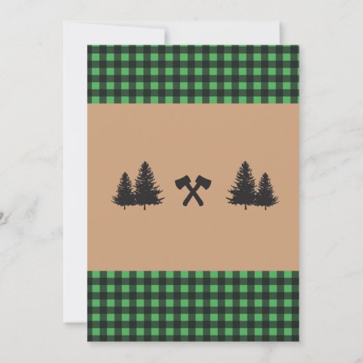 Lumberjack Beer Houthday Party Elke Leeftijd nodig Kaart (Achterkant)