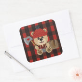 Lumberjack Beer in Luiers Baby Boy 3 Inch Vierkante Sticker (Envelop)