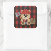 Lumberjack Beer in Luiers Baby Boy 3 Inch Vierkante Sticker (Tas)