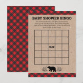 Lumberjack Beer Kraft Baby shower Bingo Kaart (Voorkant / Achterkant)