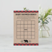 Lumberjack Beer Kraft Baby shower Bingo Kaart (Staand voorkant)