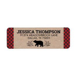 Lumberjack Beer Kraft Plaid Adreslabel Etiket