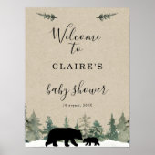 Lumberjack Beer Pine Tree Baby shower Welkomstteke Poster (Voorkant)