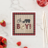 Lumberjack Beer Rood Zwart Plaid Baby shower Boy Servet (Insitu)