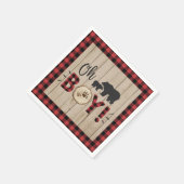 Lumberjack Beer Rood Zwart Plaid Baby shower Boy Servet (Hoek)