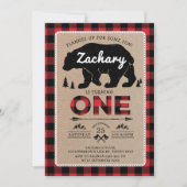 Lumberjack Beer Tartan 1e Verjaardag Woodland Part Kaart (Voorkant)