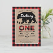 Lumberjack Beer Tartan 1e Verjaardag Woodland Part Kaart (Staand voorkant)