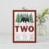 Lumberjack Beer Tweede Verjaardag Uitnodigingen (Staand voorkant)