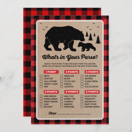 Lumberjack Beer Wat zit er in je portemonnee Game  Kaart (Voorkant / Achterkant)