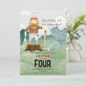 Lumberjack bergen Buffalo Plaid Kids Verjaardag Kaart (Staand voorkant)