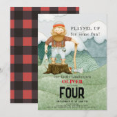 Lumberjack bergen Buffalo Plaid Kids Verjaardag Kaart (Voorkant / Achterkant)