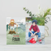 Lumberjack bergen kinderen verjaardag foto kaart (Staand voorkant)
