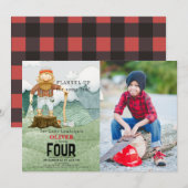 Lumberjack bergen kinderen verjaardag foto kaart (Voorkant / Achterkant)