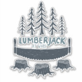 Lumberjack bij werkuitsprei sticker (Voorkant)