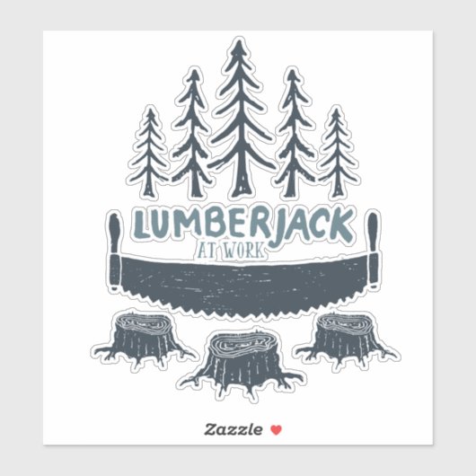 Lumberjack bij werkuitsprei sticker (Vel)