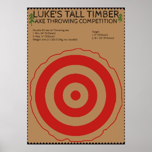 Lumberjack Birthday - Ax Throwing Game Poster (Voorkant)