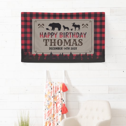 Lumberjack birthday banner (Insitu)