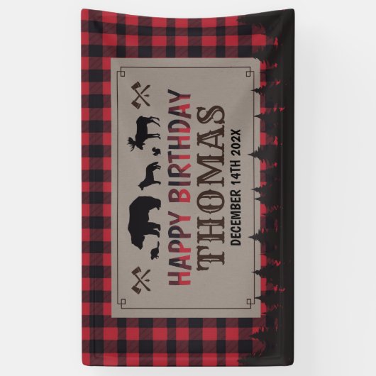 Lumberjack birthday banner (Verticaal)