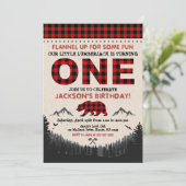 Lumberjack Birthday Invitation Buffalo Play Kaart (Staand voorkant)