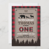 Lumberjack birthday invitation flannel kaart (Voorkant)
