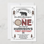 Lumberjack Birthday Invitation Lumberjack Party Kaart (Voorkant)