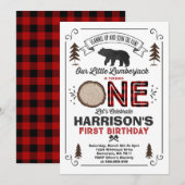 Lumberjack Birthday Invitation Lumberjack Party Kaart (Voorkant / Achterkant)