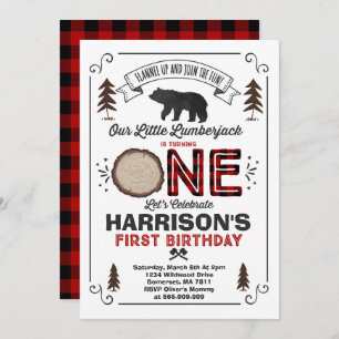 Lumberjack Birthday Invitation Lumberjack Party Kaart