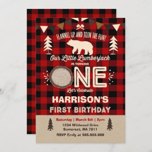 Lumberjack Birthday Invitation Lumberjack Party Kaart