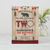 Lumberjack Birthday Invitation Lumberjack Party Kaart (Staand voorkant)