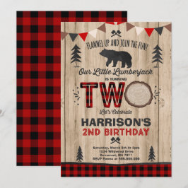 Lumberjack Birthday Invitation Lumberjack Party Kaart