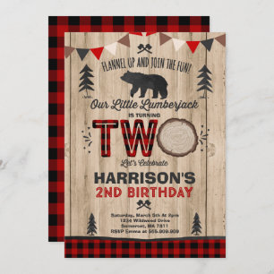 Lumberjack Birthday Invitation Lumberjack Party Kaart