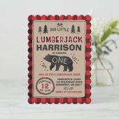Lumberjack Birthday Invitation Lumberjack Party Kaart (Staand voorkant)