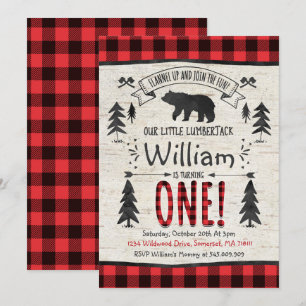 Lumberjack Birthday Invitation Lumberjack Party Kaart
