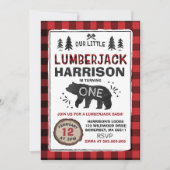 Lumberjack Birthday Invitation Lumberjack Party Kaart (Voorkant)