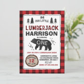 Lumberjack Birthday Invitation Lumberjack Party Kaart (Staand voorkant)