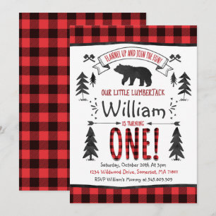 Lumberjack Birthday Invitation Lumberjack Party Kaart