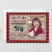 Lumberjack Birthday Invitation Lumberjack Party Kaart (Voorkant)