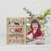Lumberjack Birthday Invitation Lumberjack Party Kaart (Staand voorkant)
