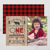 Lumberjack Birthday Invitation Lumberjack Party Kaart (Voorkant / Achterkant)