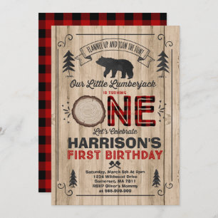 Lumberjack Birthday Invitation Lumberjack Party Kaart
