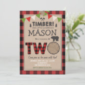 Lumberjack Birthday Invitation Woodland Birthday Kaart (Staand voorkant)