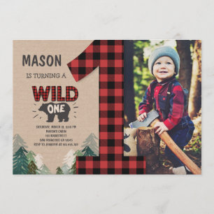 Lumberjack Birthday Invitation Woodland Birthday Kaart