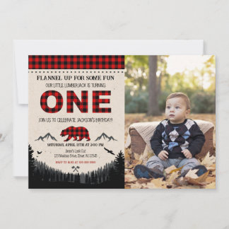 Lumberjack Birthday Invitation Woodland Birthday Kaart