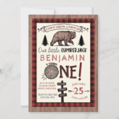 Lumberjack Birthday Invitation Woodland Birthday Kaart (Voorkant)