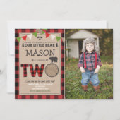 Lumberjack Birthday Invitation Woodland Birthday Kaart (Voorkant)