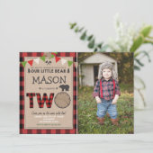 Lumberjack Birthday Invitation Woodland Birthday Kaart (Staand voorkant)
